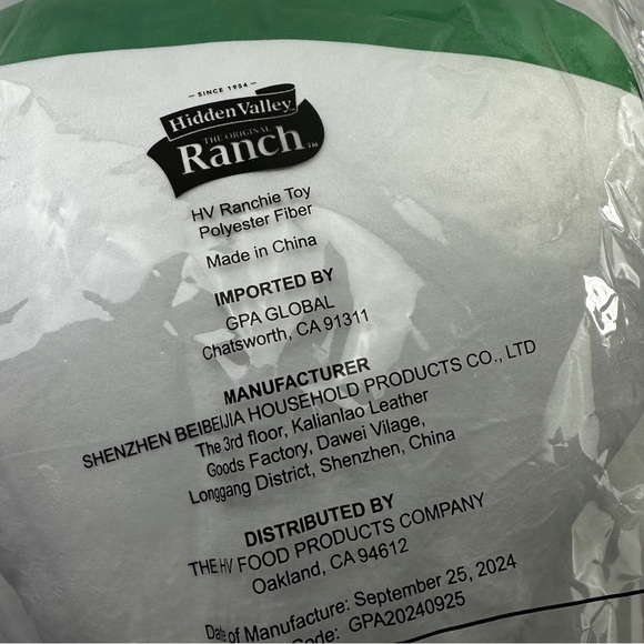 Hidden Valley Ranch Stuffed Ranchie Pillow Stuffed Animal Collectable Fun White - Picture 5 of 8